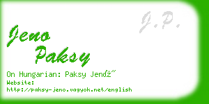 jeno paksy business card